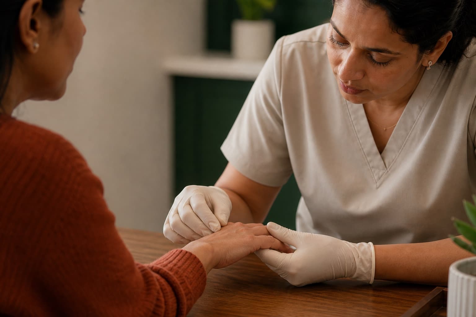 A close-up clinical view of nail changes associated with psoriasis